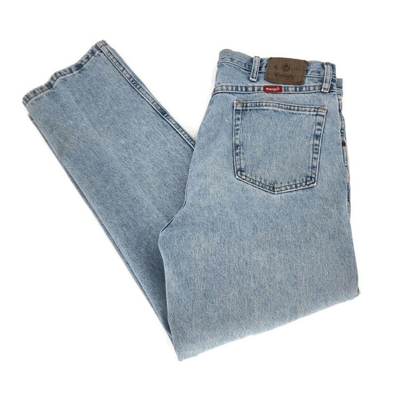 Wrangler Men's Stone Washed Jeans Regular 96501sl 38x32 Blue 100% Cotton - Picture 1 of 9